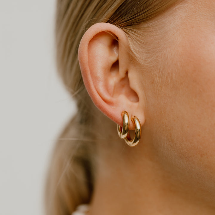 Chunky Hoops (flere Str.) - 18 karat forgyldt ædelstål
