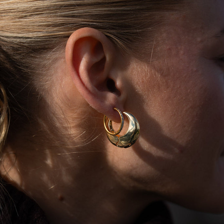Zirkon Hoops – 18 karat forgyldt ædelstål - Flere Størrelser