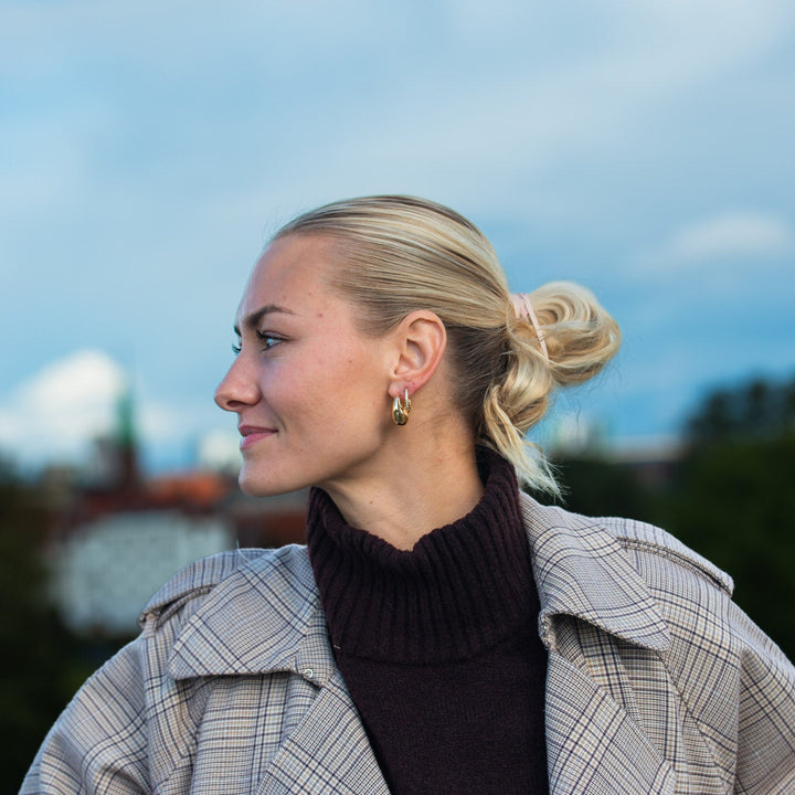 Zirkon Hoops – 18 karat forgyldt ædelstål - Flere Størrelser
