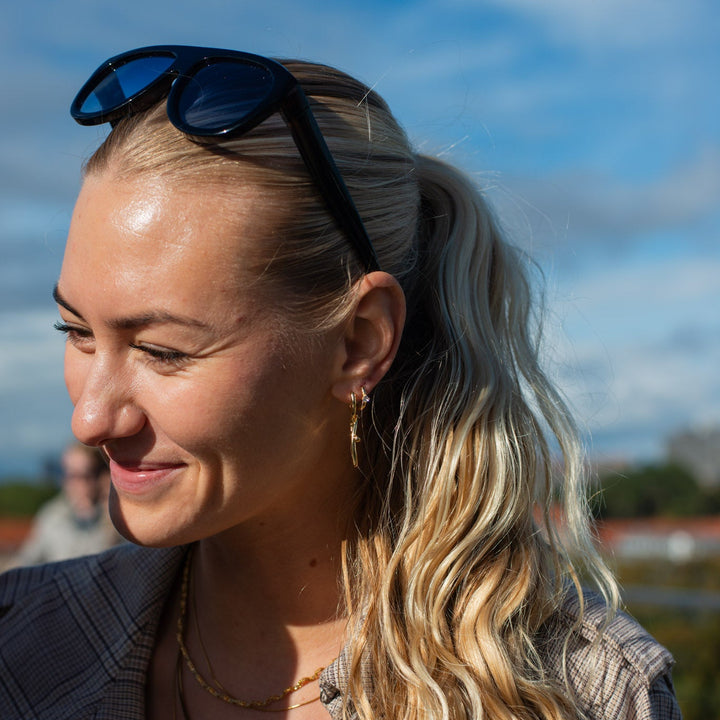 Hoops single zirkon - 18 karat forgyldt ædelstål