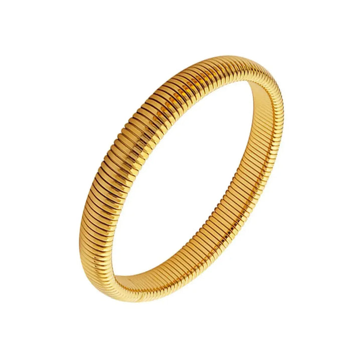 Elastisk bangle armbånd - 18 karat forgyldt titanium