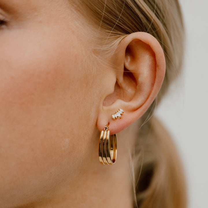 Ovale hoops - 18 karat forgyldt titanium