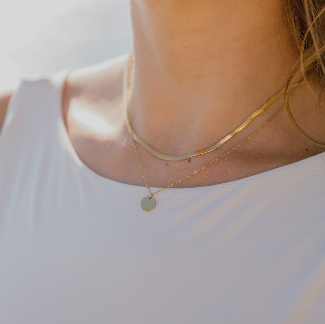 Flad slangekæde 3mm. choker - 18 karat forgyldt ædelstål