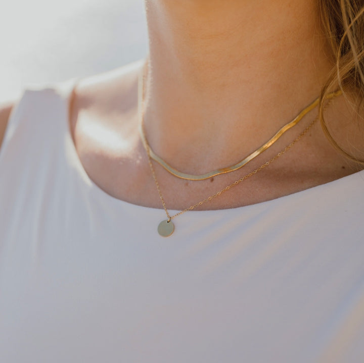 Flad slangekæde 3mm. choker - 18 karat forgyldt ædelstål
