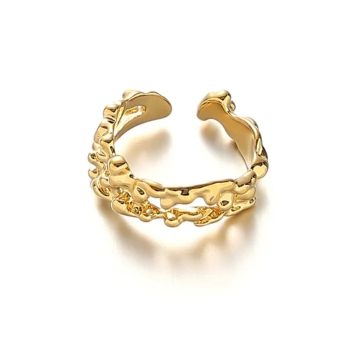 Ring smeltet look i 18 karat forgyldt 925 sterlingsølv