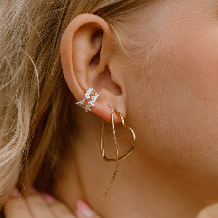 Hjerte hoops - 18 karat forgyldt titanium