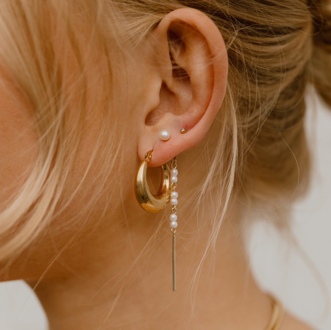 Chunky hule hoops - 18 karat forgyldt ædelstål