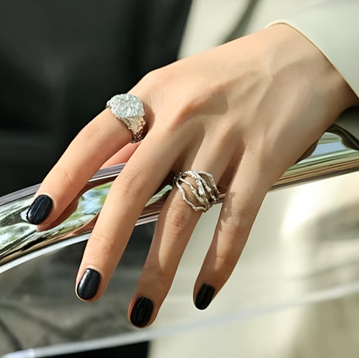 Ring med struktur - 925 sterlingsølv