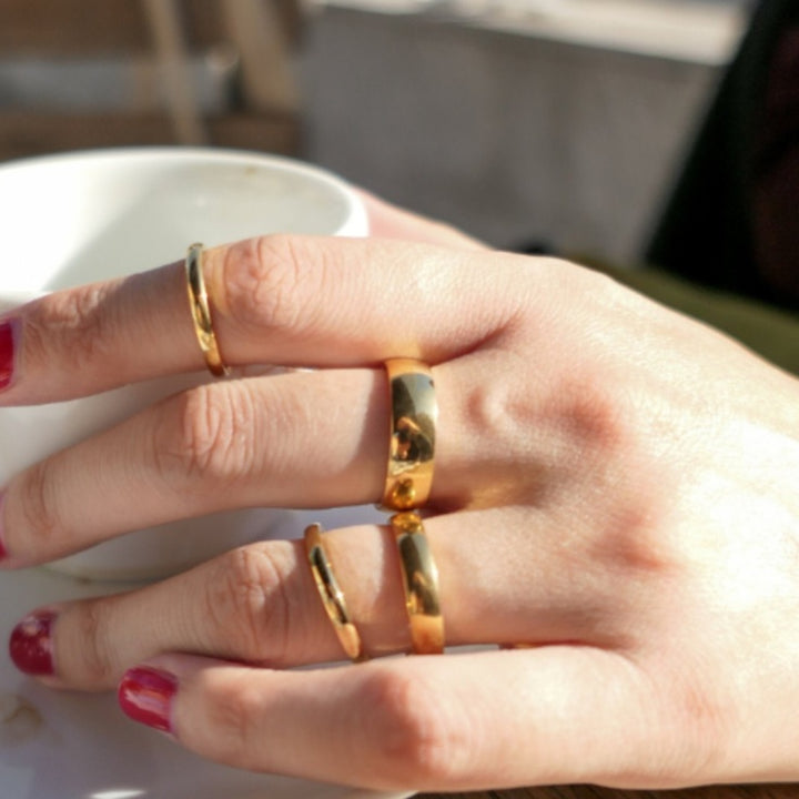 Band ring 6mm - 18 karat forgyldt ædelstål