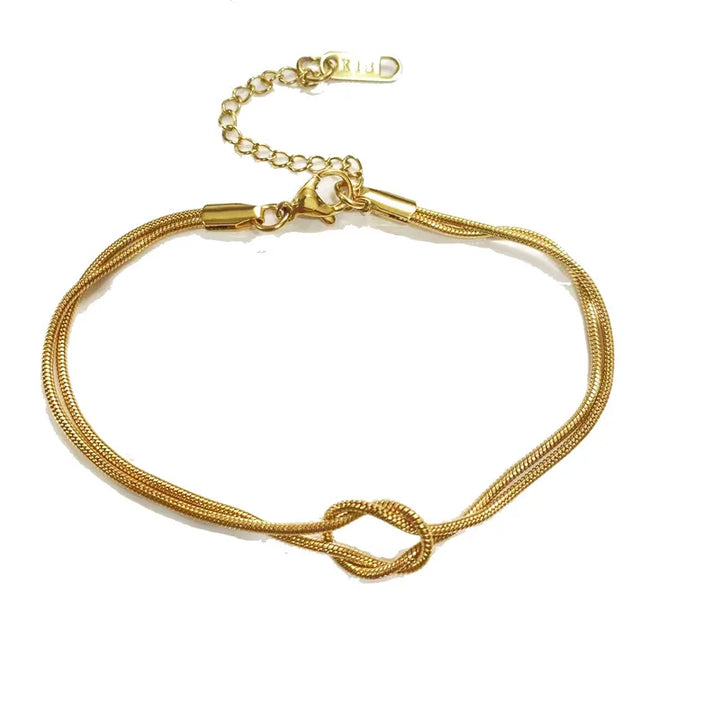 Armbånd med knude - 18 karat forgyldt titanium