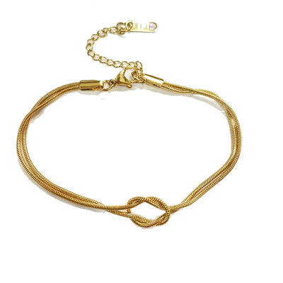 Armbånd med knude i 18 karat forgyldt titanium