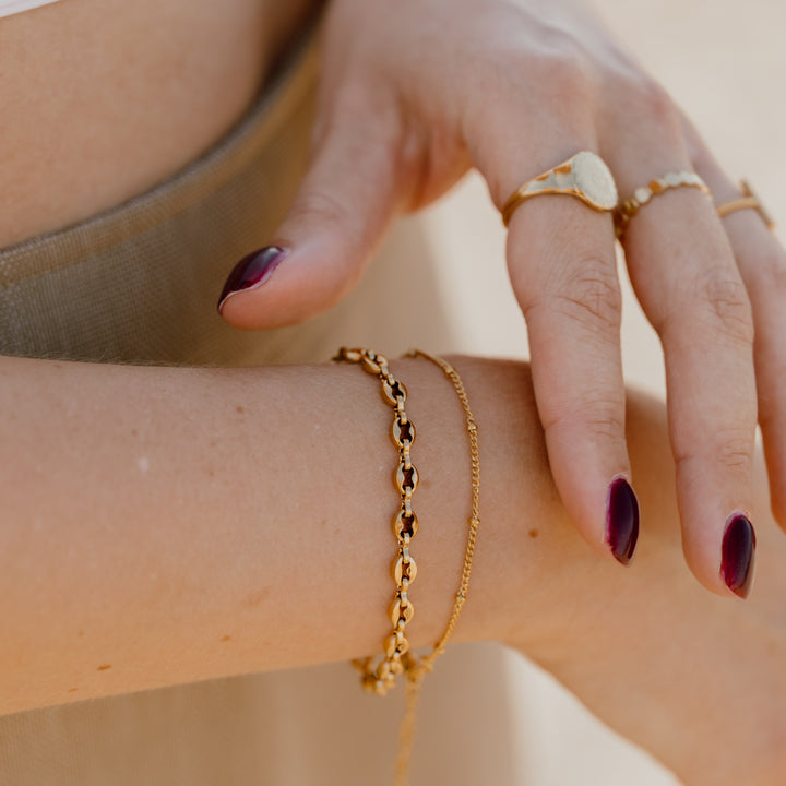 Armbånd lips i 18 karat forgyldt titanium