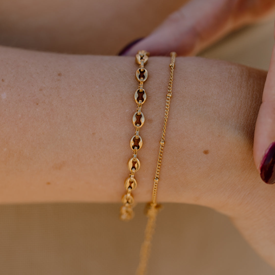 Armbånd lips i 18 karat forgyldt titanium
