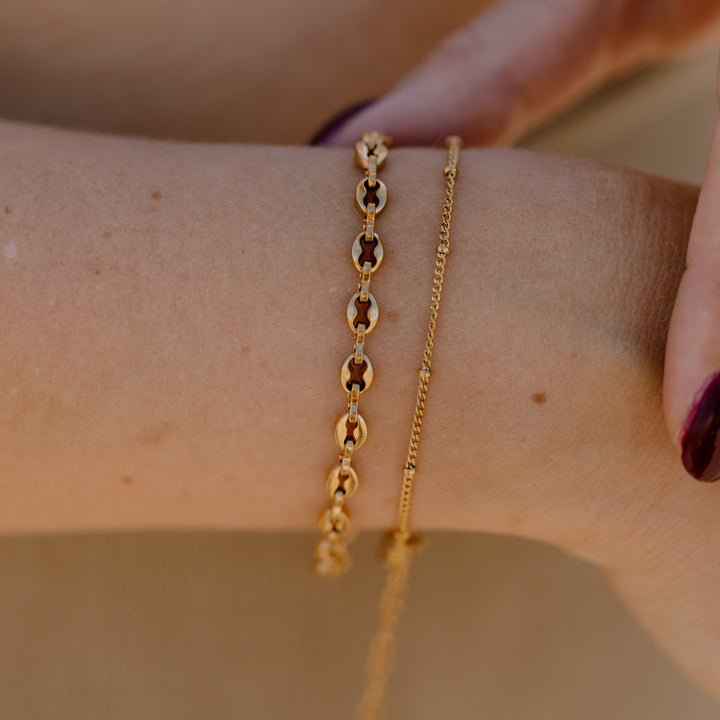 Armbånd lips i 18 karat forgyldt titanium