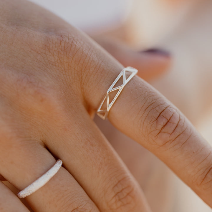 Geometrisk ring - 925 sterlingsølv