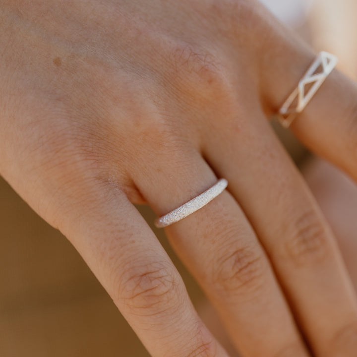 Ring sandbørstet - 925 sterlingsølv