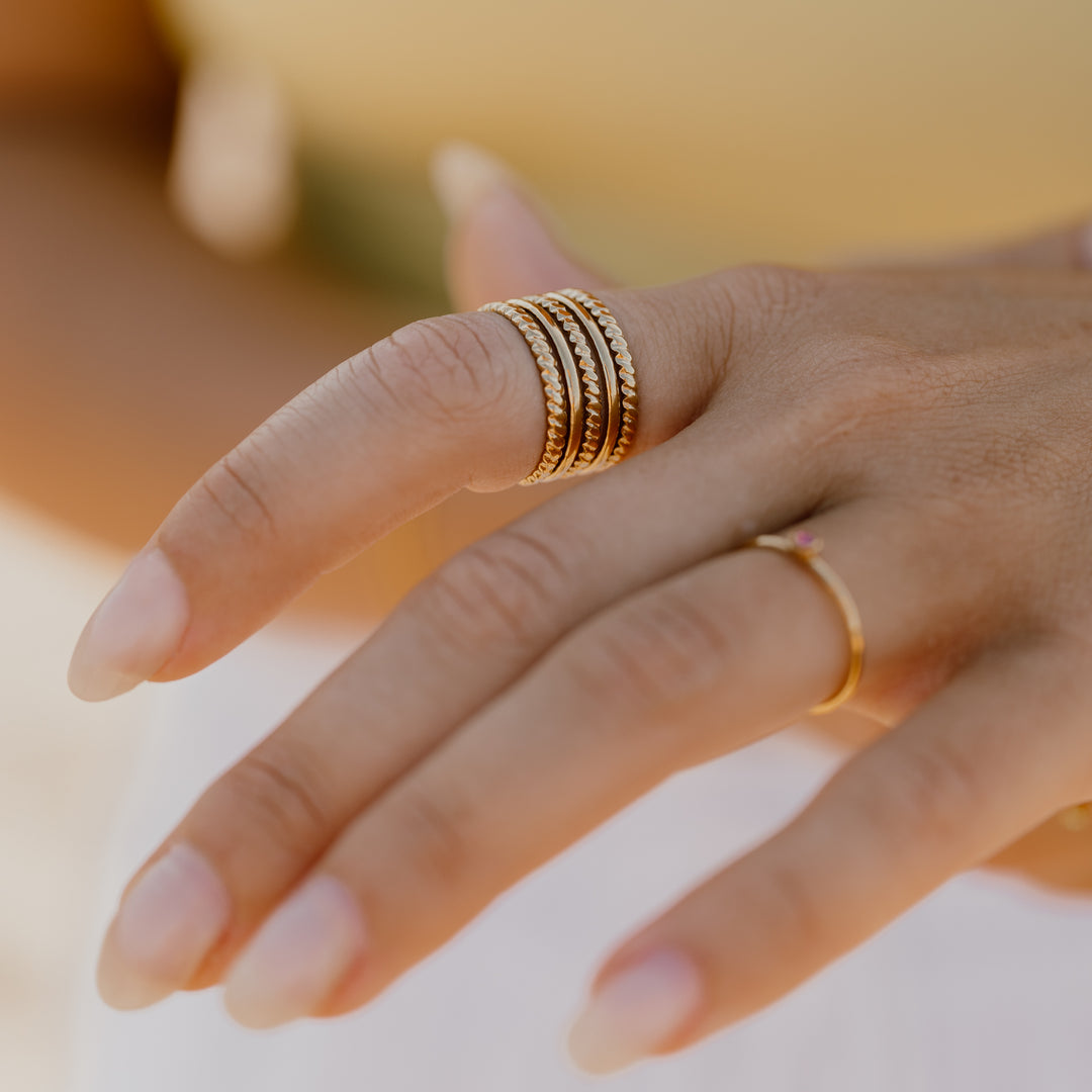 Ring layered - 18 karat forgyldt ædelstål
