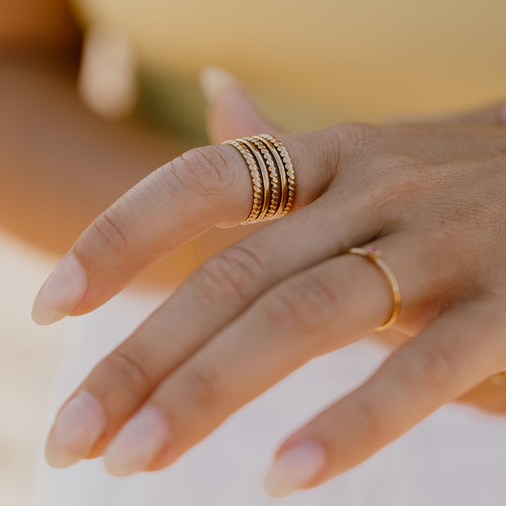 Ring layered - 18 karat forgyldt ædelstål