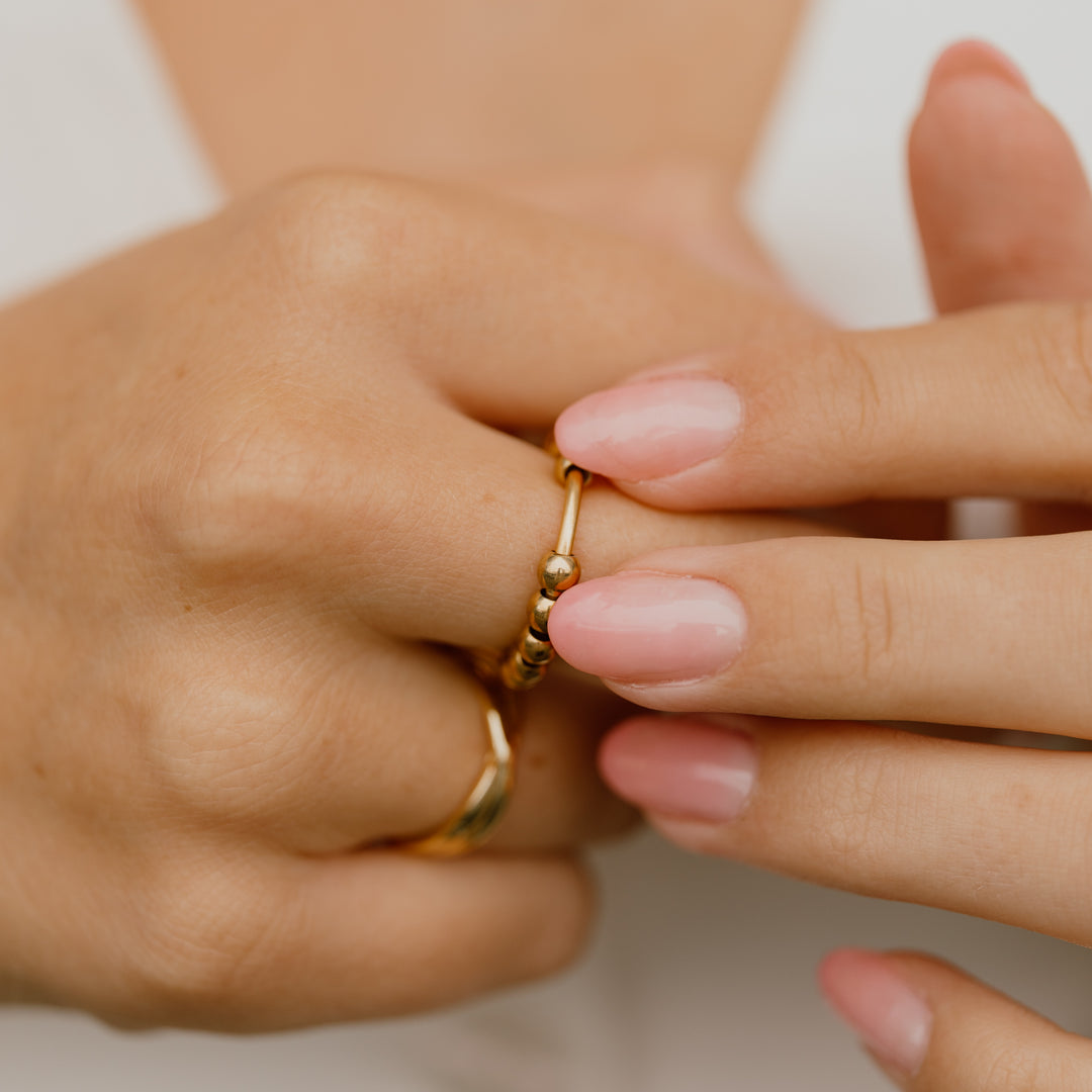 Fidget antistress ring - 18 karat forgyldt ædelstål