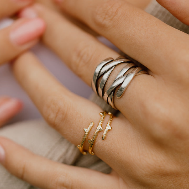 Ring spiral i 18 karat forgyldt sterlingsølv