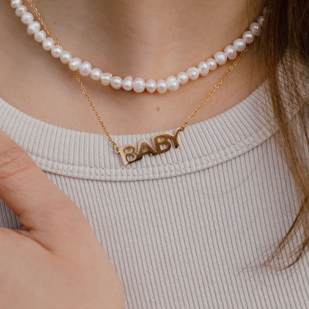 Halskæde baby - 18 karat forgyldt ædelstål