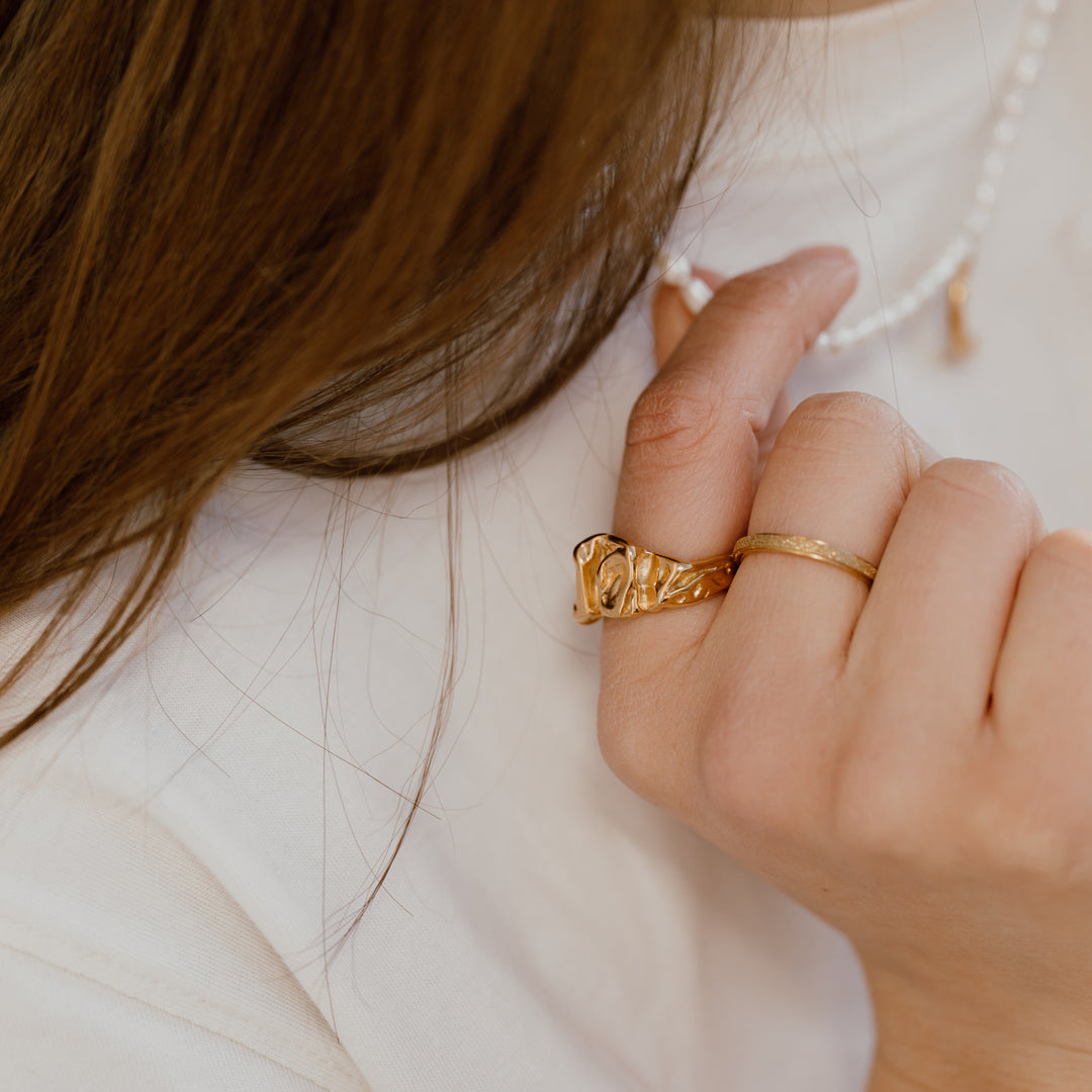 Statement ring  smeltet - 18 karat forgyldt ædelstål