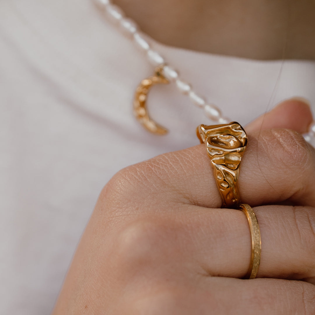 Statement ring  smeltet - 18 karat forgyldt ædelstål