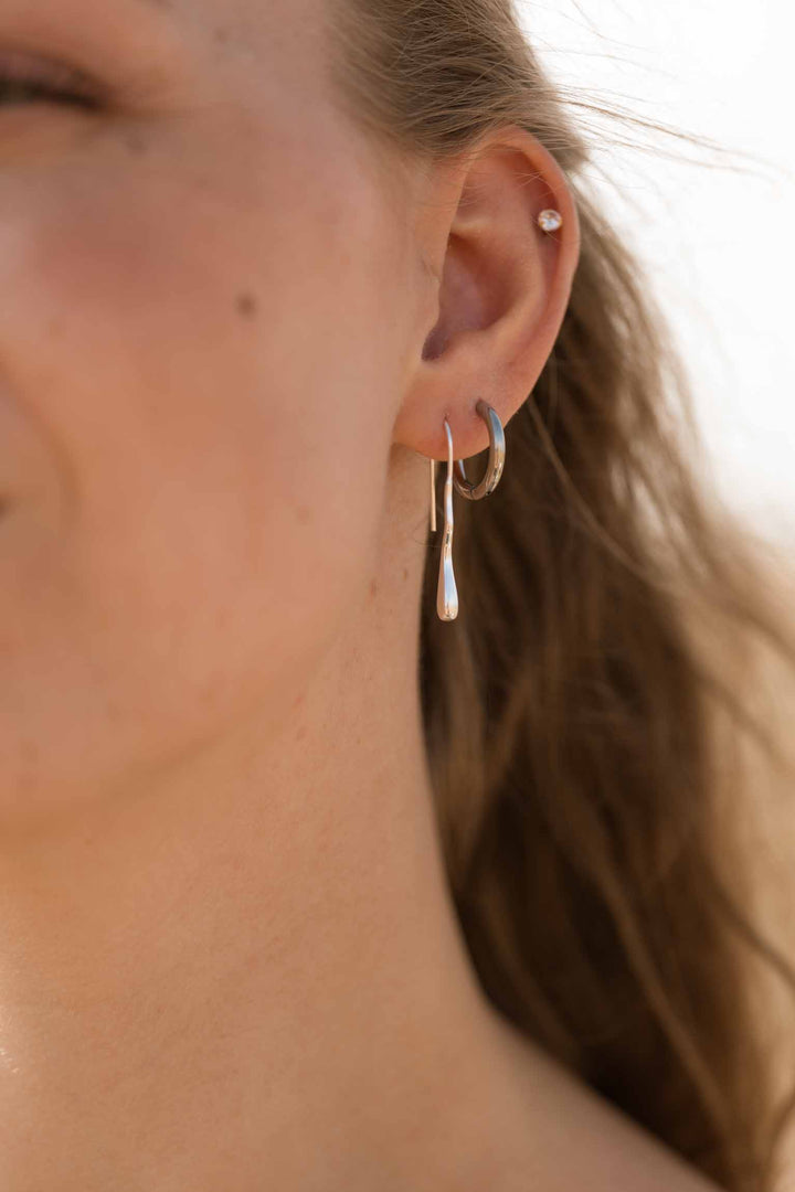 Hænge ørering med flydende look i 925 sterlingsølv