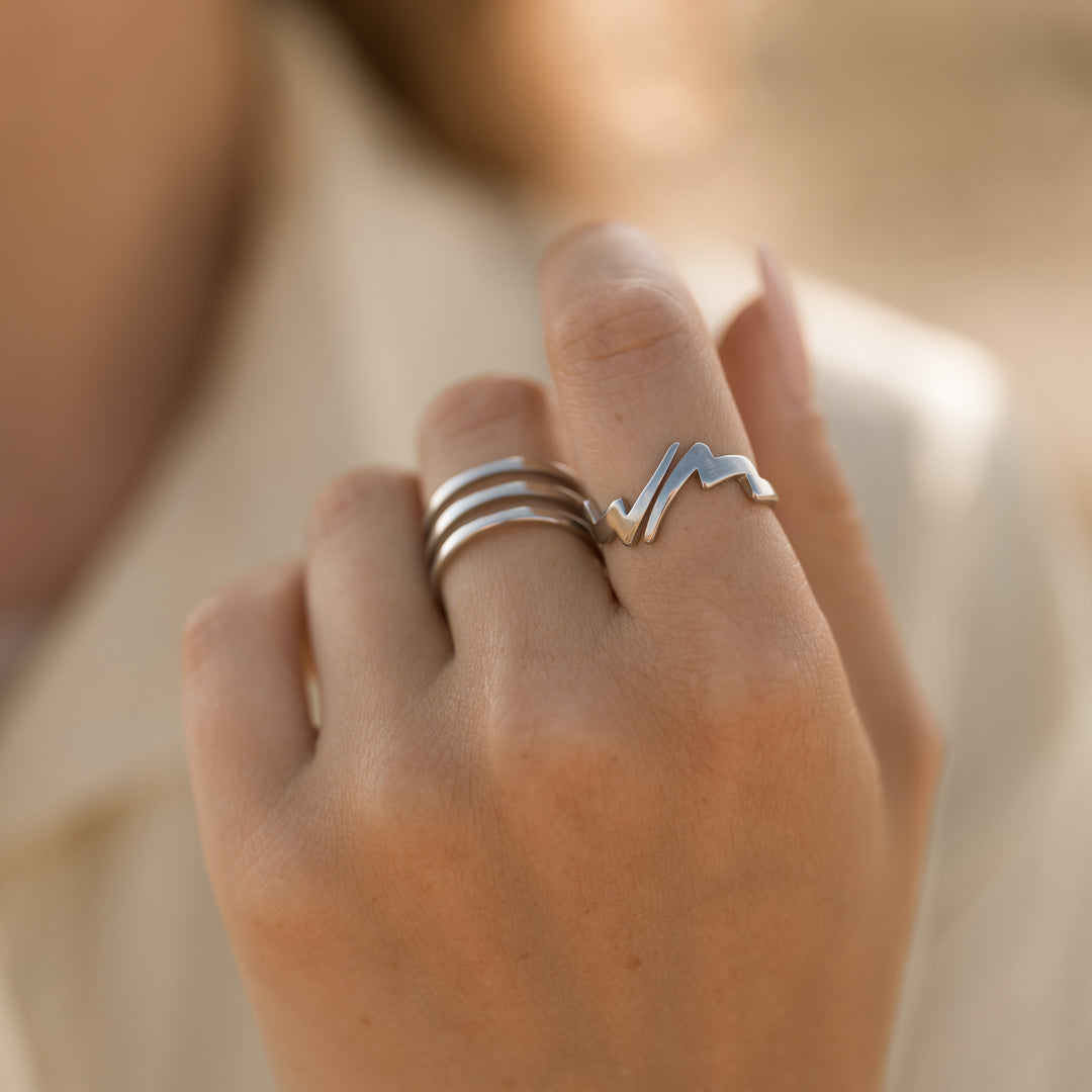 Ring zigzag - titanium
