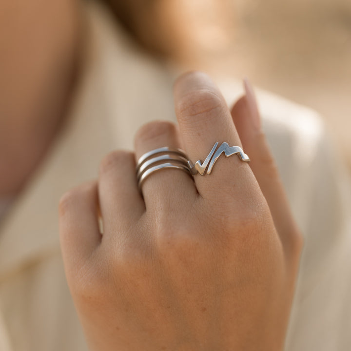 Ring 3 linjer - Titanium