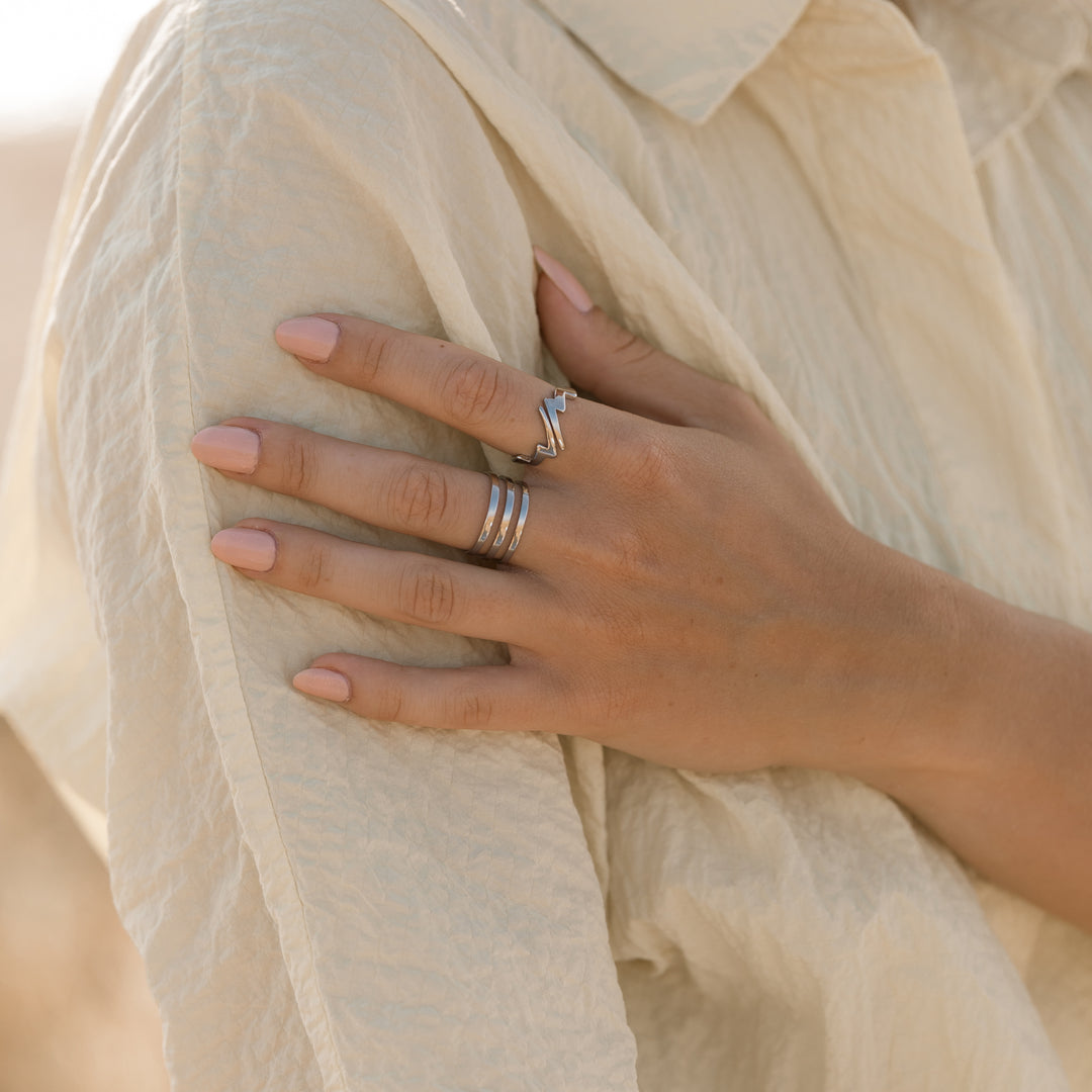 Ring zigzag - titanium
