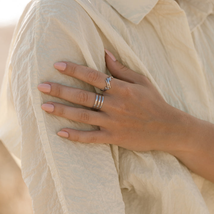 Ring 3 linjer - Titanium