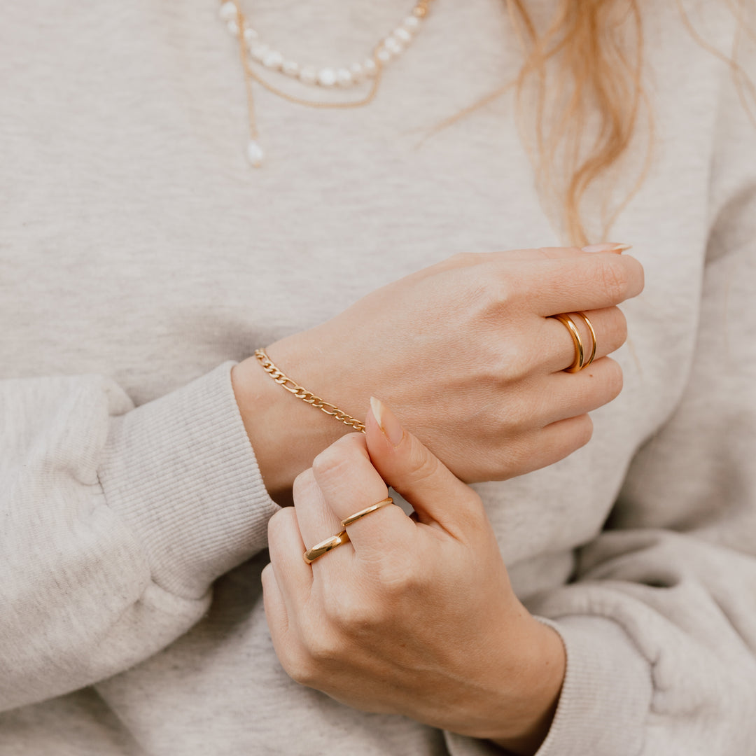 Figaro armbånd 4mm. i 18 karat forgyldt stål