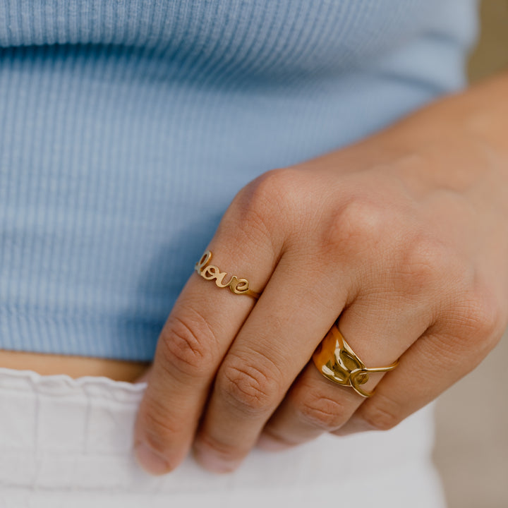 Love ring - 18 karat forgyldt ædelstål