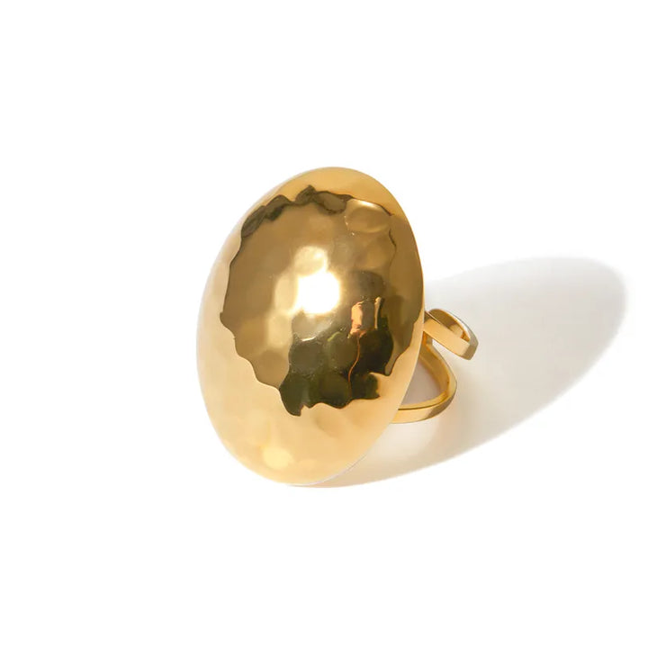 Oval banket ring i 18 karat forgyldt ædelstål