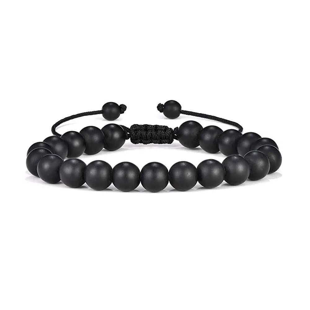 Armbånd sorte matte sten