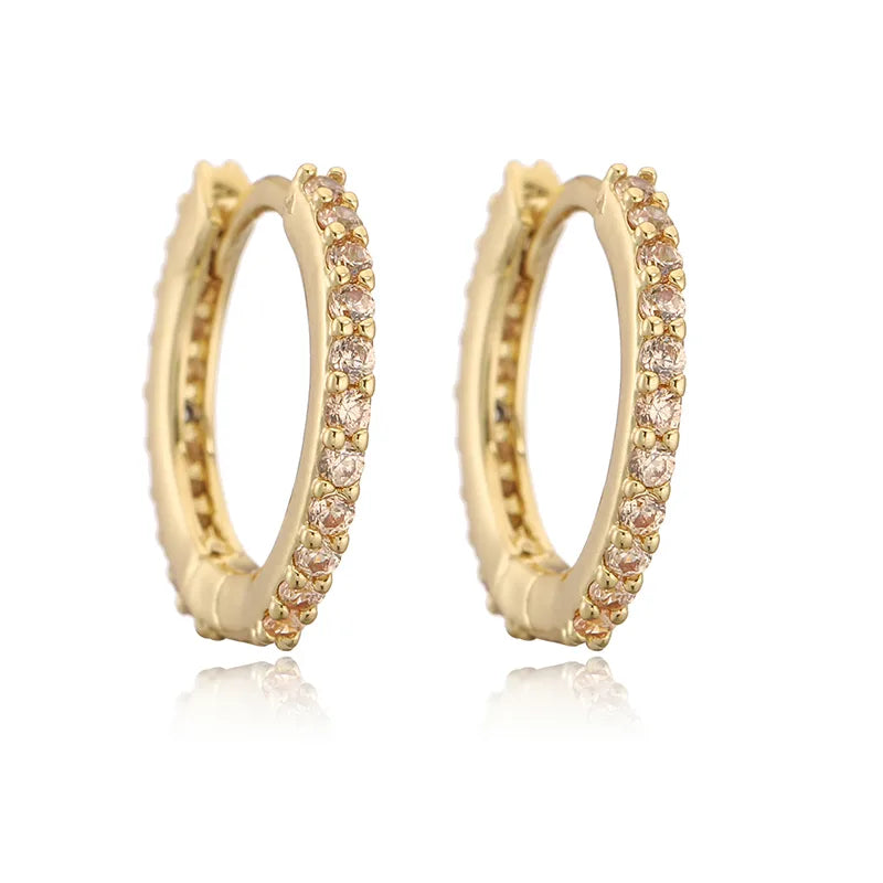 Champagne zirkon hoops i 18 karat forgyldt kobber