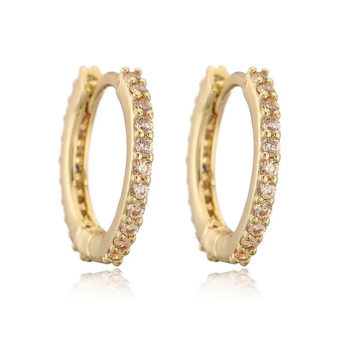 Champagne zirkon hoops i 18 karat forgyldt kobber
