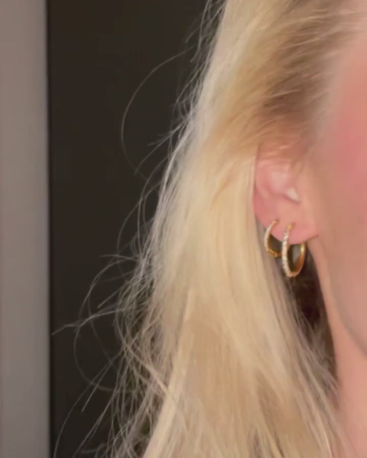 Classic Zircon Hoops – 18 karat forgyldt ædelstål. Flere Str.