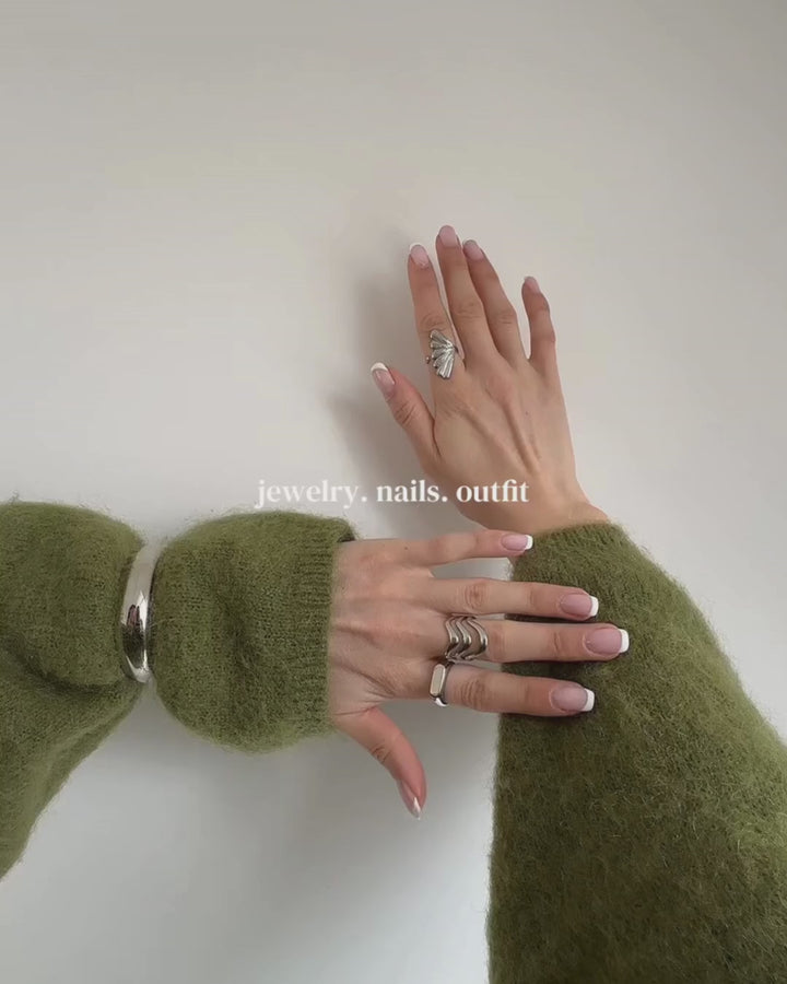 Triple wave ring - ædelstål