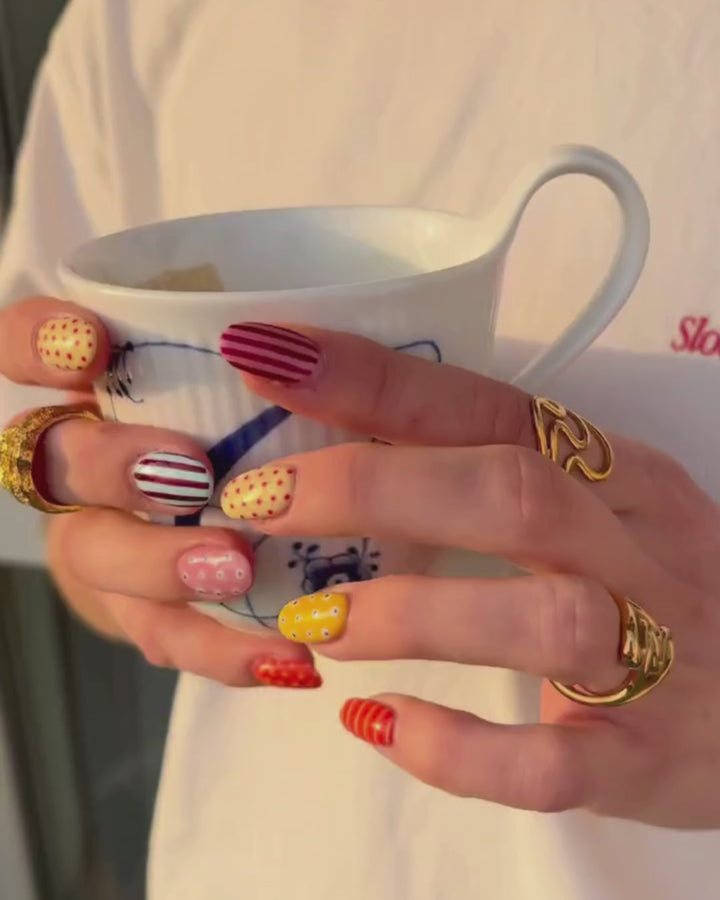 Triple wavy ring - 18 karat forgyldt ædelstål