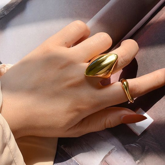 Statement ring - 18 karat forgyldt titanium