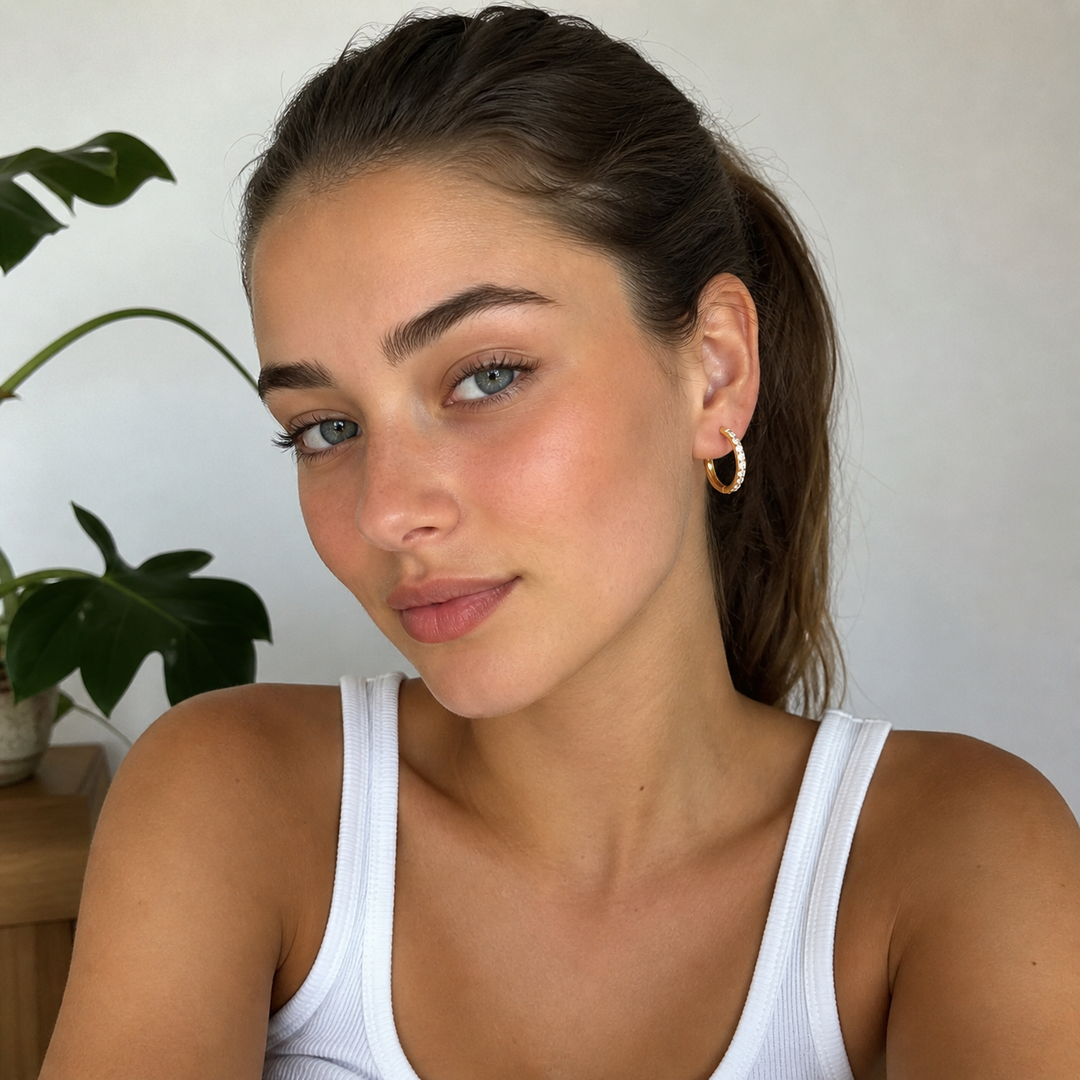 Classic Zircon Hoops – 18 karat forgyldt ædelstål. Flere Str.