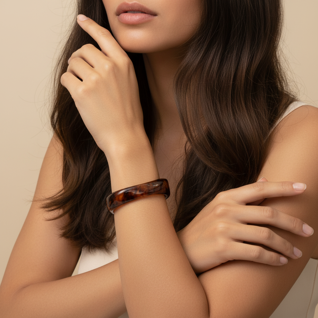 Armbånd amber bangle - resin