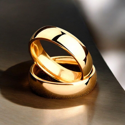 Band ring 6mm. i 18 karat forgyldt titanium
