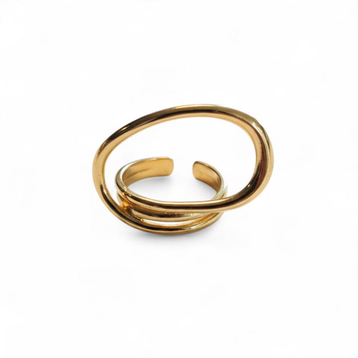 Organisk statement ring i 18 karat forgyldt 925 sterlingsølv