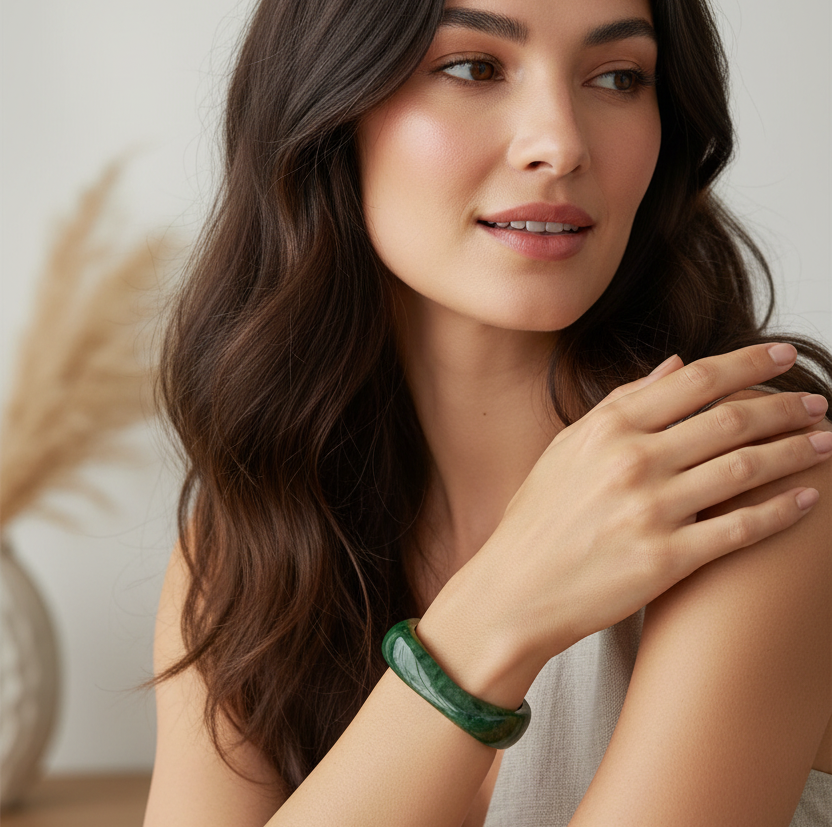 Mørkegrøn bangle I resin
