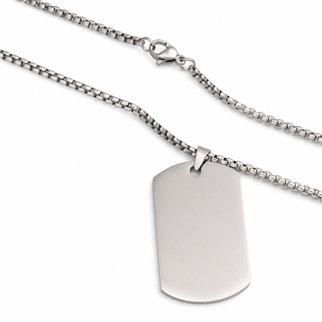 Dogtag halskæde - ædelstål - Gratis gravering