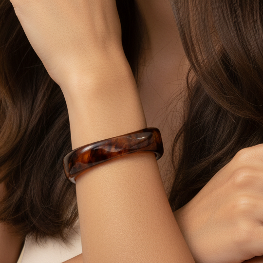 Armbånd amber bangle - resin