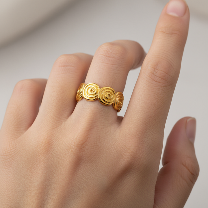 Spiral ring i 18 karat forgyldt ædelstål